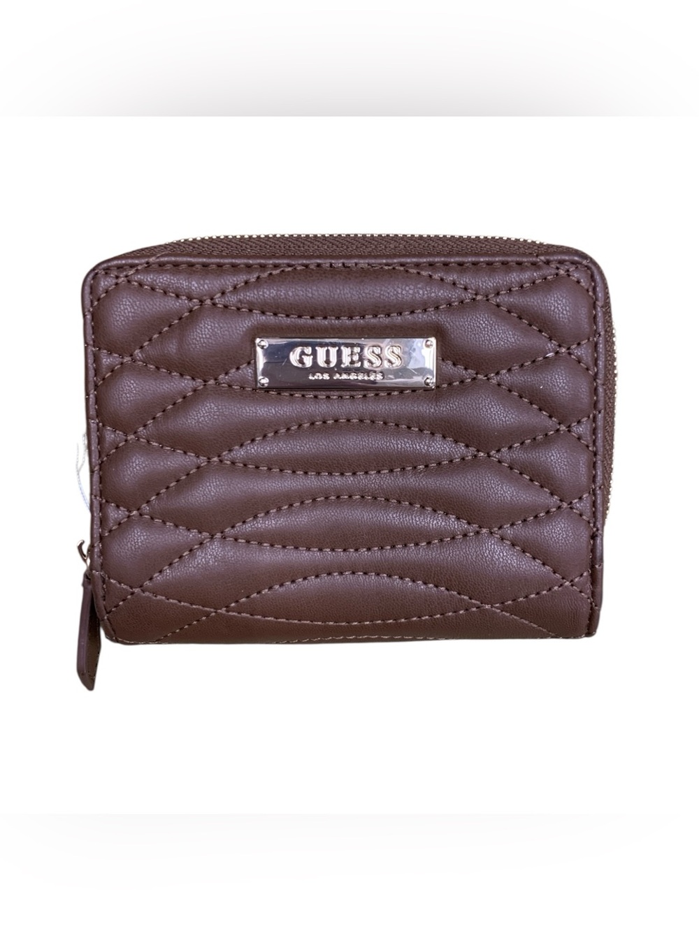 GUESS Quilted Brown Zip Wallet